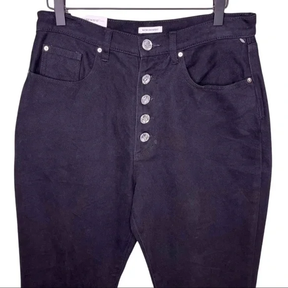 WeWoreWhat The Danielle Straight Leg Jeans Crystal Buttons Black Size 30 - Picture 5 of 13